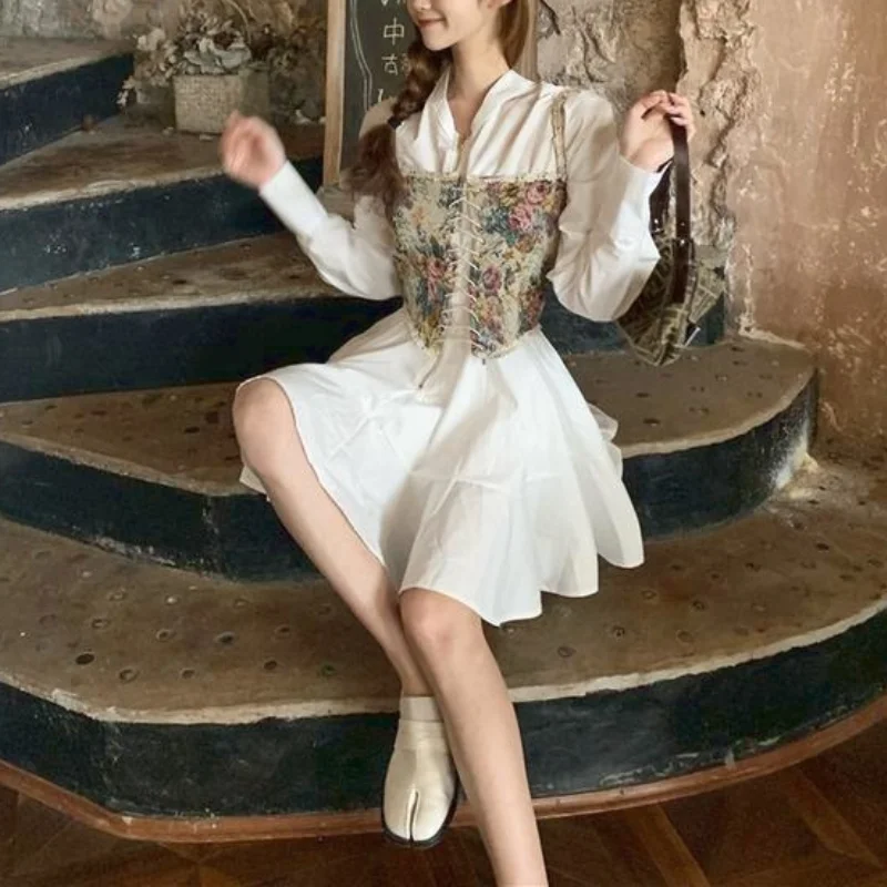 

Женское платье с высокой талией, элегантное винтажное платье в стиле ретро, праздничный повседневный костюм из двух предметов, лето 2021