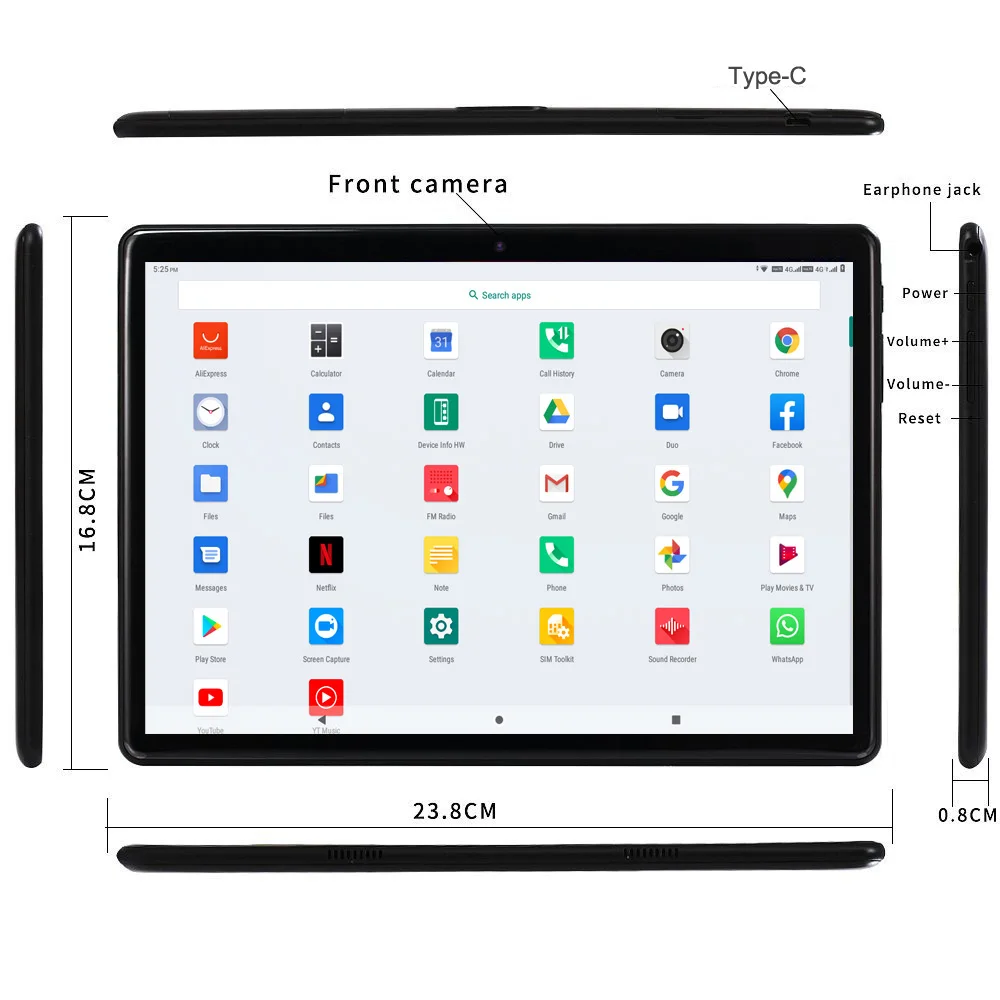 2021 BDF 10, 1  Android 9, 0   3G 4        -   WiFi Bluetooth    Octa