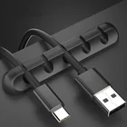 Органайзер для кабелей USB, держатель для проводов, держатель для наушников, зажим для шнура, офисные настольные телефонные кабели, силиконовый зажим для проводов