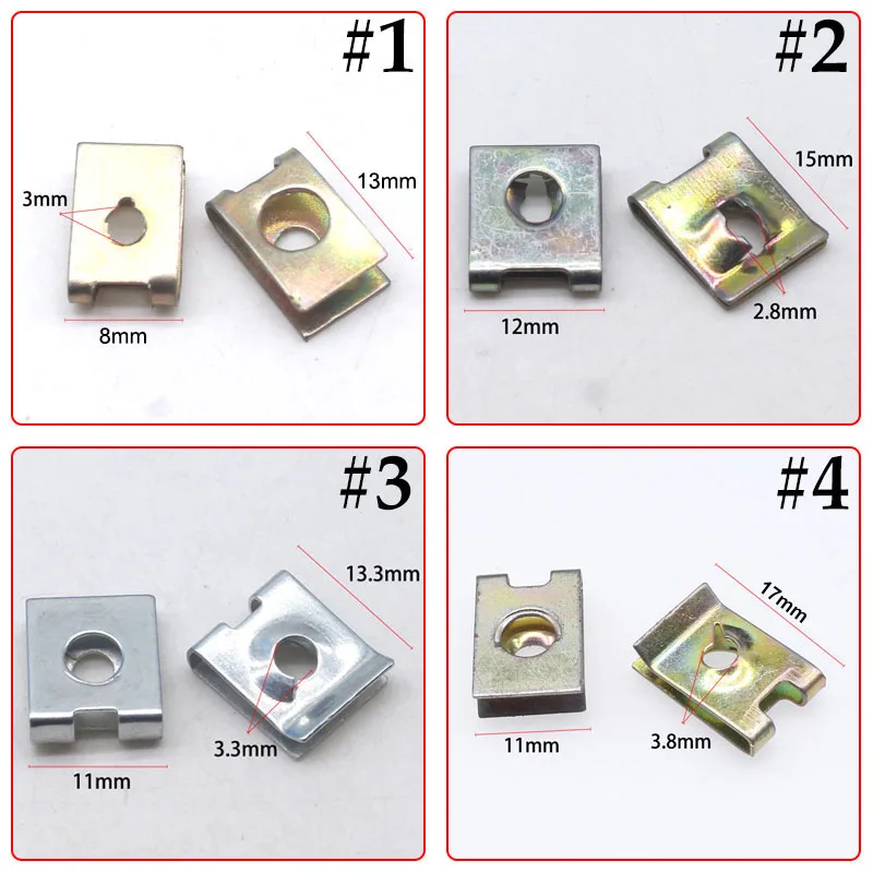 50 шт. металлические крепежные зажимы пружинные гайки U образная гайка для SUV