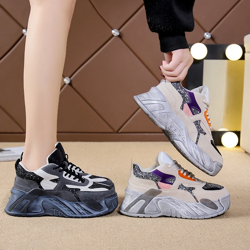 Обувь женские кеды на высокой платформе 5 см кроссовки массивном каблуке женская