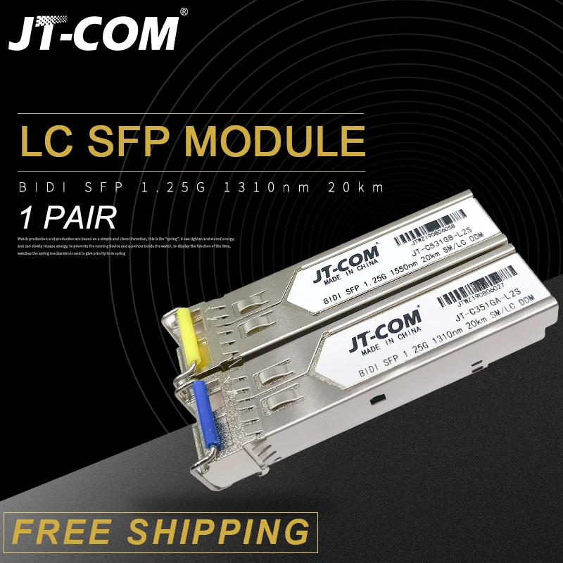 1Gb LC SFP Module single fiber Optical Transceiver Gigabit  Fiber sfp switch module 3-80km Compatible with Mikrotik/Cisco switch