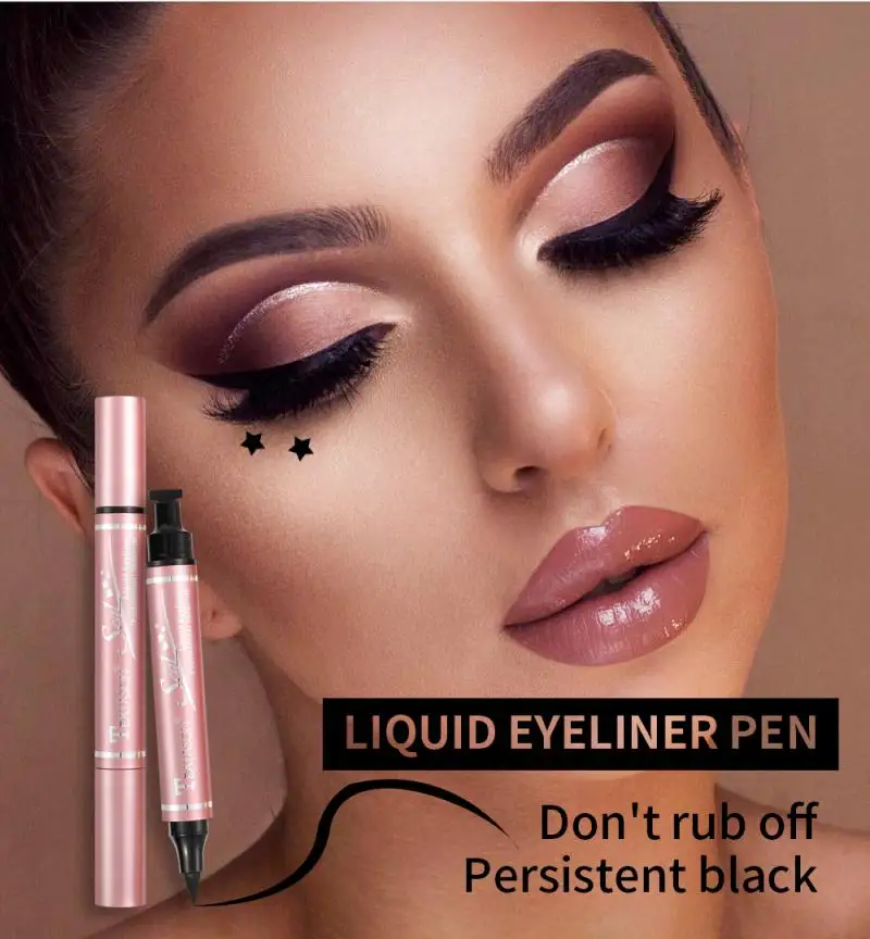 Двухсторонняя подводка для глаз с уплотнением из розового золота треугольная 2 в