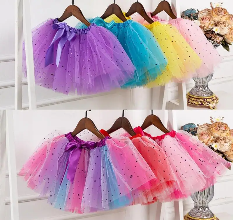

Tutu Skirts Rainbow Princess Pettiskirts Headband 2pcs Sets Girls Mesh Mini Dresses Kids Party 20 Designs
