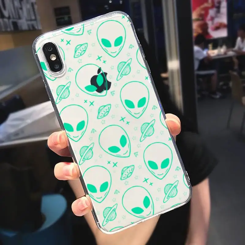 

Fashion E.T. Alien Phone Case Transparent soft For iphone 5 6 7 8 11 12 s c se plus mini x xs xr pro max cover shell funda