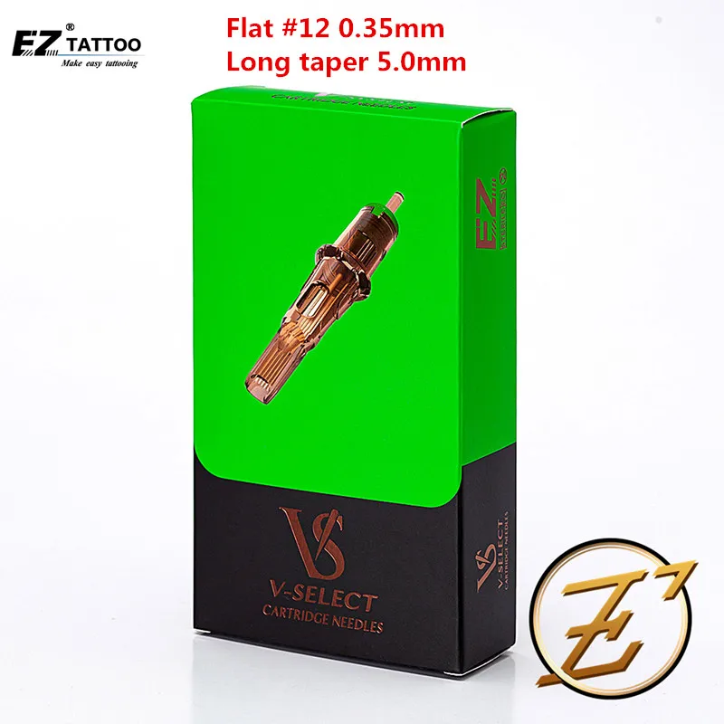 EZ V Select Tattoo Cartridge Needles  #12(0.35 MM) Flat  for Rotary Machines & Grip 20 PCS/Box
