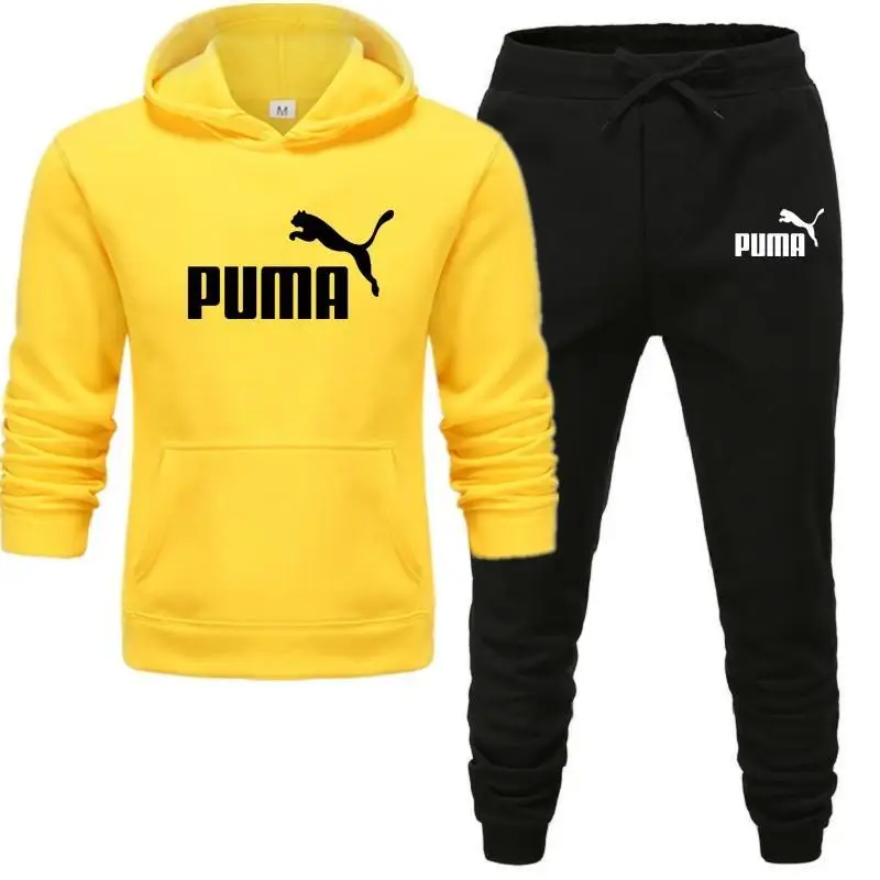 

New autumn and winter fashion brand 2021 casual men's track suits men's sportswear long-sleeved hoodies + pants 2-piece track su