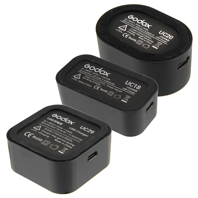

Godox Original UC18 UC20 UC29 USB Flash Battery Charger for VB18 V850II V860II / VB20 V350C V350N V350S V350O V350F / WB29 AD200