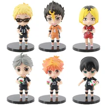 Anime Haikyuu! cute kawaii 10cm Hinata Shoyo Tobio Kageyama sugawara koushi Yu Nishinoya Kei Tsukishima blind box figures models