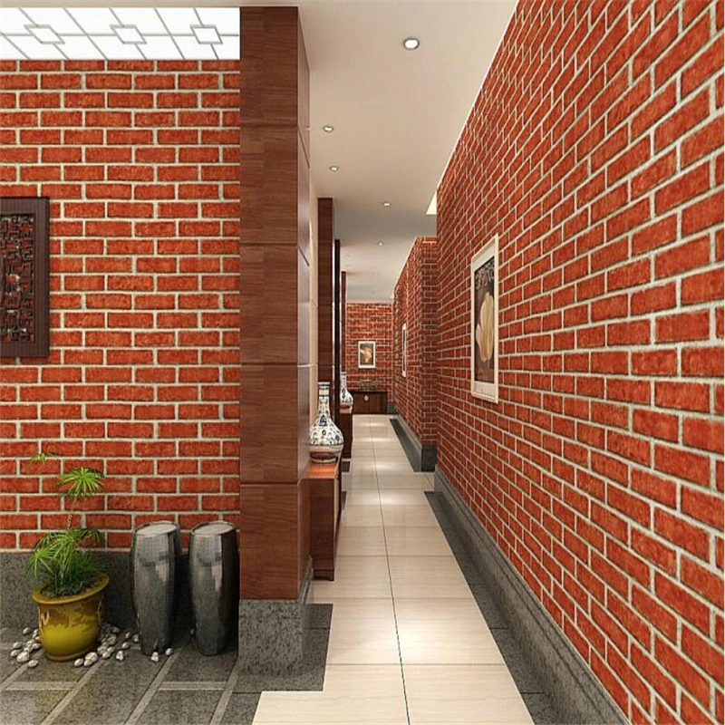 

Home decoration 3D Vinilo Ladrillo wallpaper clothing store restaurant cafe antique brick PVC engineering 3d European Wallpaper