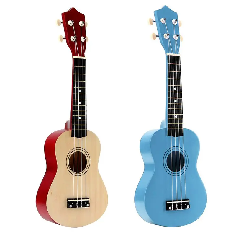 

Гавайская гитара Сопрано, гавайская гитара, 2 шт., 21 дюйм, 4 струны, Uke + String + Pick для начинающих, подарок для детей, натуральный светильник-голуб...