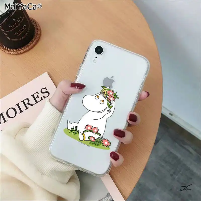 MaiYaCa прекрасный hippo Moomin прозрачный мягкий ТПУ чехол для телефона iPhone 11 pro XS MAX 8 7 6S Plus X 5 5S SE XR