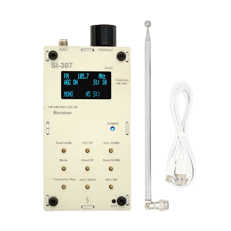 Портативная фотомагнитола 300 кГц-108 МГц FM LW(MW SW) SSB USB AM + OLED кнутая антенна