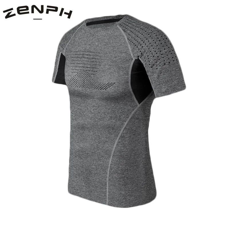 Футболка Zenph Мужская компрессионная быстросохнущая рубашка с коротким рукавом