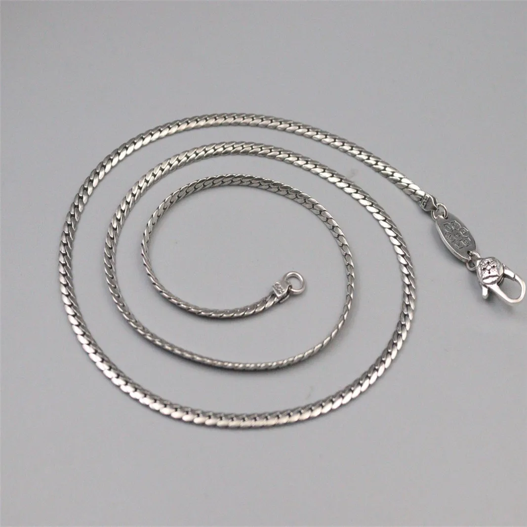 Цепочка-плетка из чистого стерлингового серебра 925 пробы мужская и женская цепь