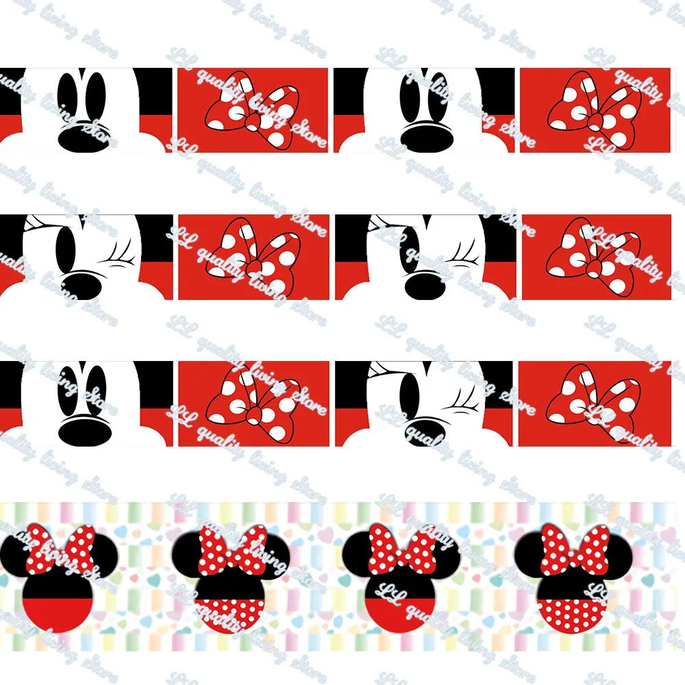 

16-75mm Bow Pattern Printed Grosgrain Ribbon/16mm Printed Elastic Foe Ribbons DIY Hair Bows Sewing Webbing 50 Yards