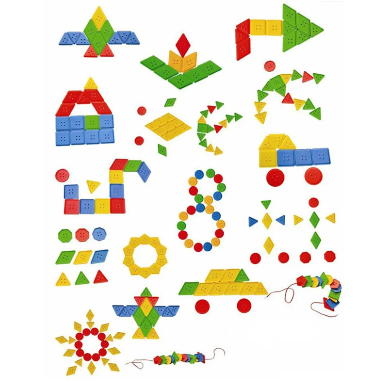 Детские игрушки Монтессори для детей, пуговицы для резьбы, образовательные головоломки, танграммская логическая игра, Дошкольная координа... от AliExpress WW