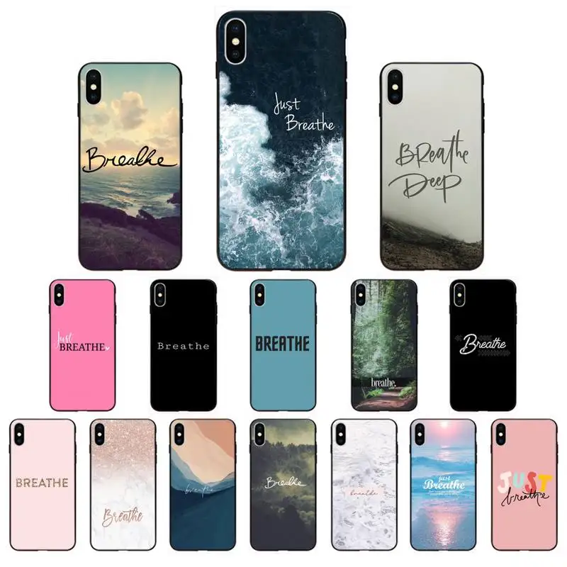 Чехол для телефона MaiYaCa с надписью Just Breath чехол iPhone 11 pro XS MAX 8 7 6 6S Plus X 5 5S SE XR SE2020 |