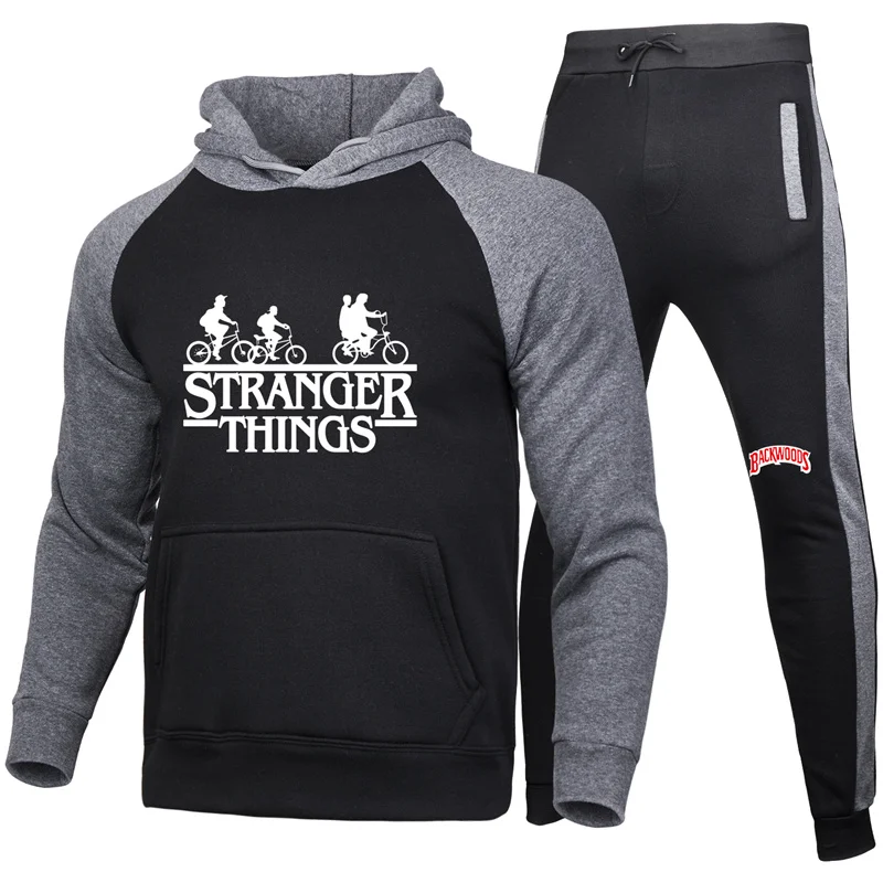 

2021 new men's tracksuitCotton casual warm sports chic hoodieThick sweaters + thick trousers 2 pieces,Add wool Men's clothing