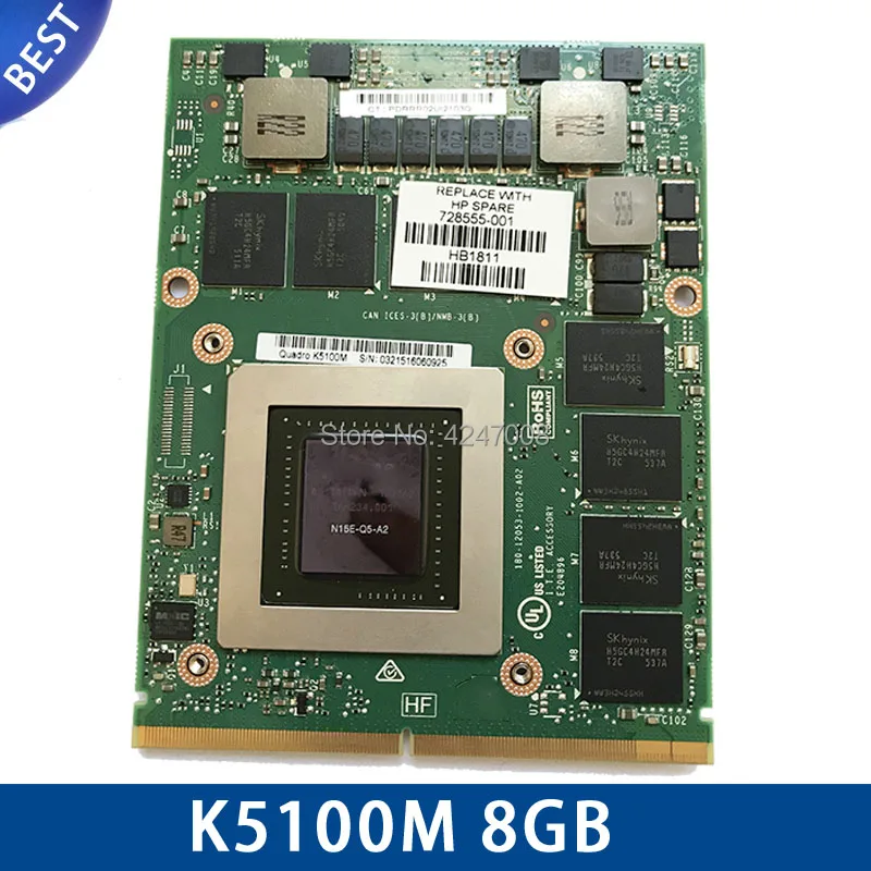 Оригинальный K5100M K5100 8 ГБ для DELL M6700 M6800 HP 8770W ZBOOK 17 G1 G2 N15E Q5 A2 CN 034P9D видеографические