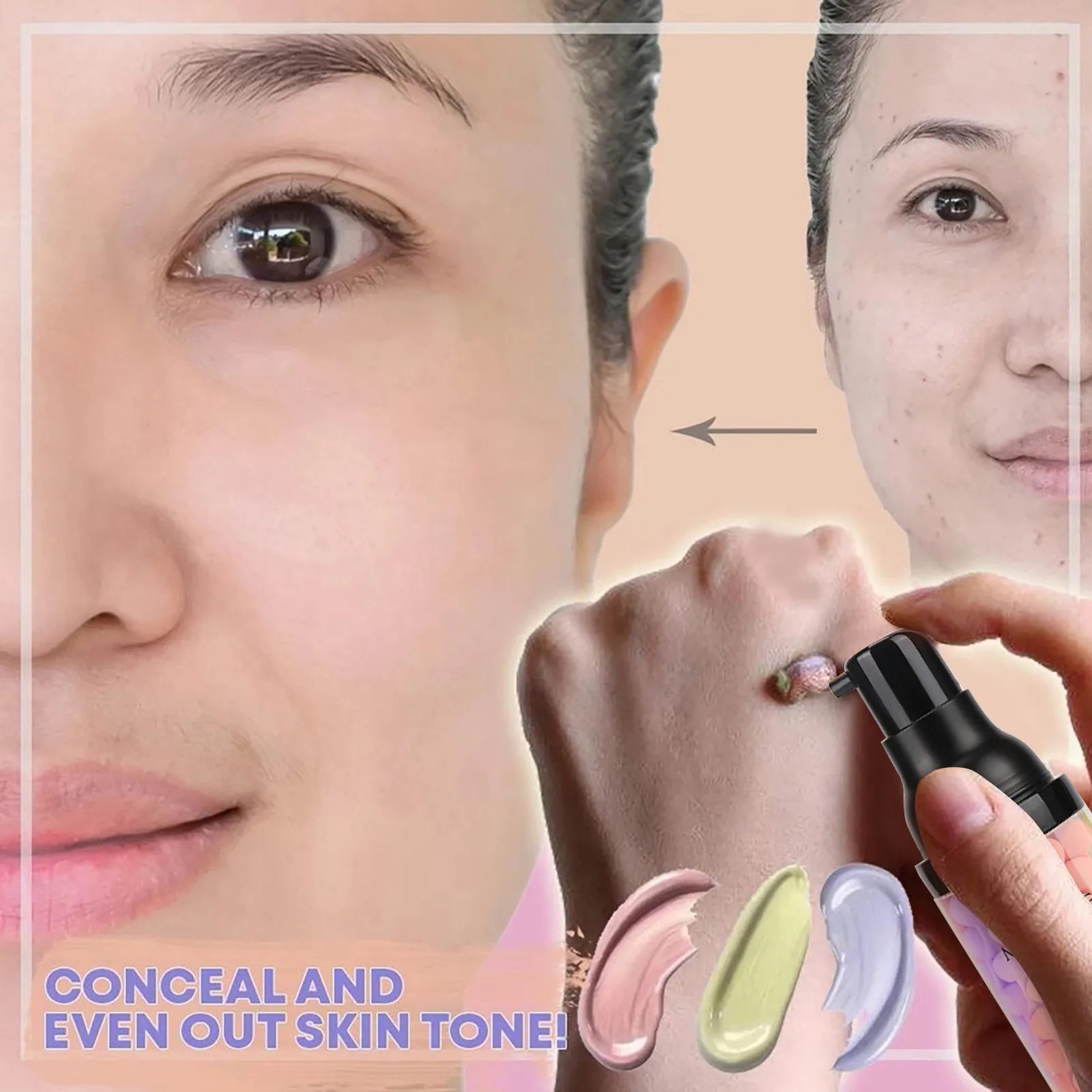 

Sun-proof Primer Oil Control Refreshing Cream Repair Pre-milk Tri-color Isolation Cream Concealer Makeup Base Cream Makeup #3