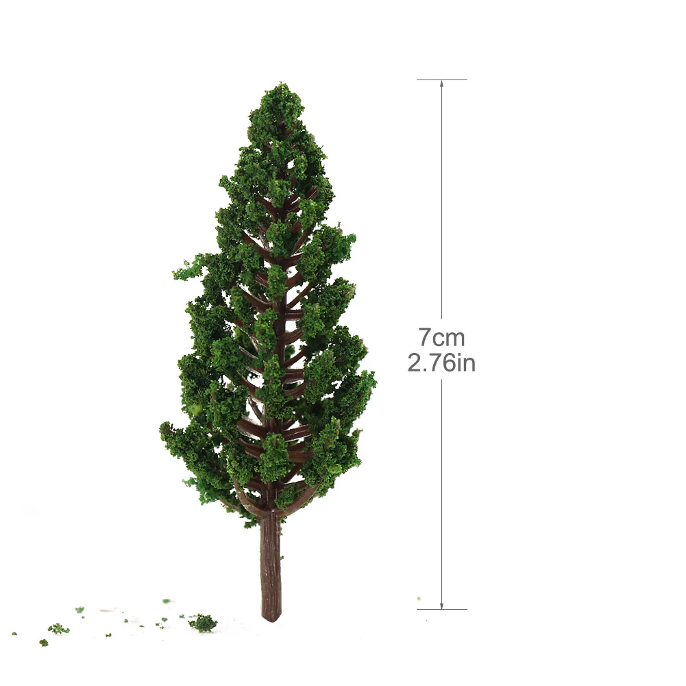 

S7828 Model Pine Trees Green 40pcs 1:87 For TT HO Scale Railway Layout 7cm