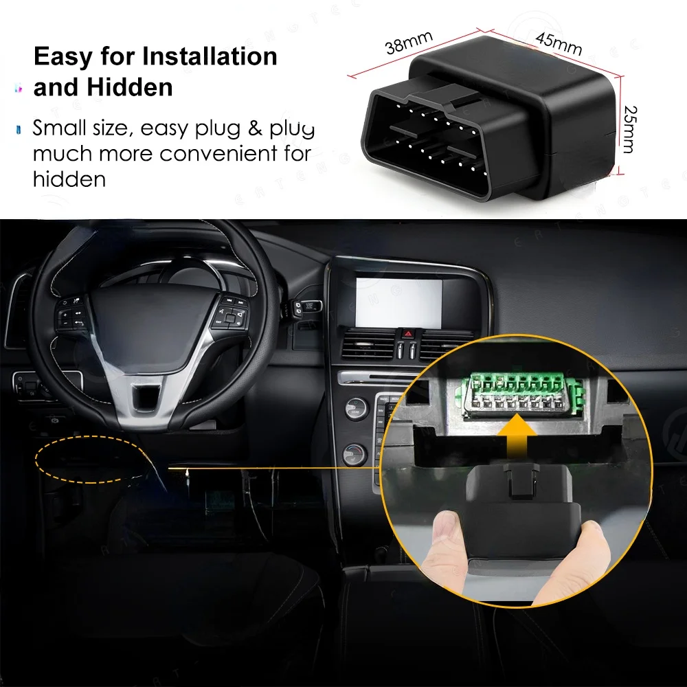 

Мини-GPS-Трекер OBD Автомобильный, 9-40 В, 80 мАч