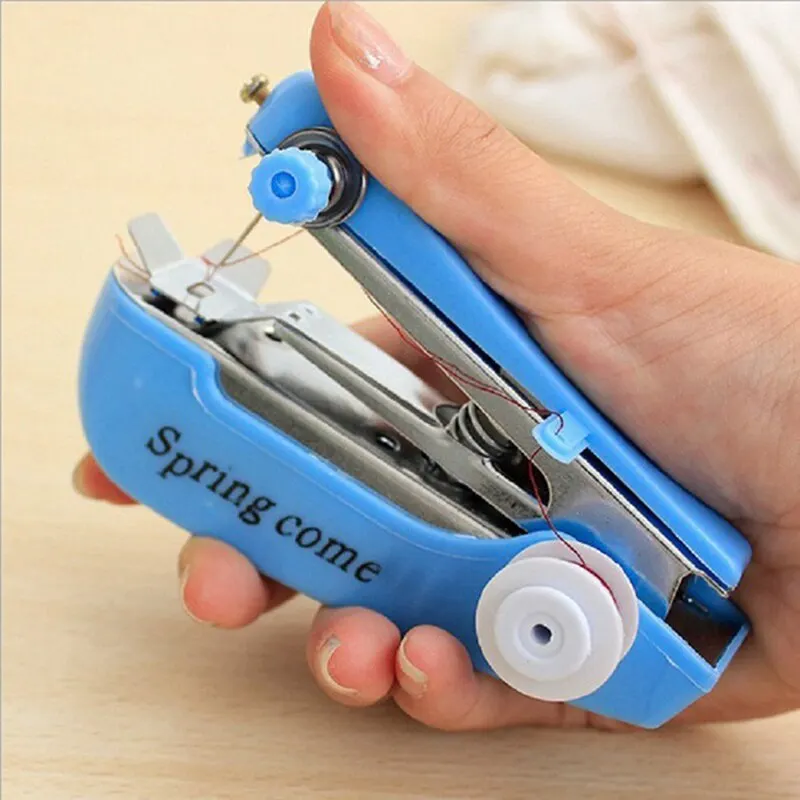 

1pc Mini Sewing Machine Portable Tailoring Machine Home Travel Embroidery Stitcher Sewing Random Color