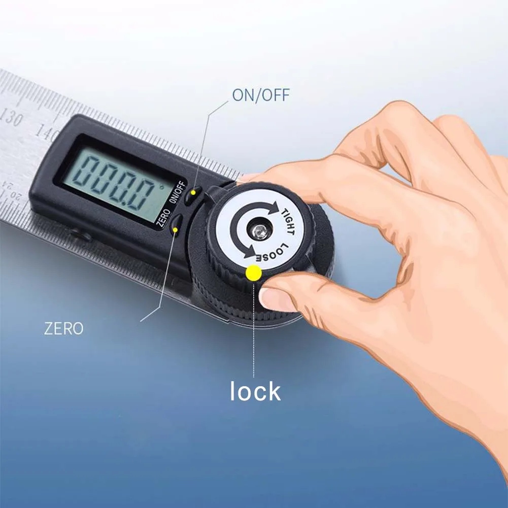 Многофункциональный электронный транспортир цифровой ЖК-дисплей 0-200 мм для