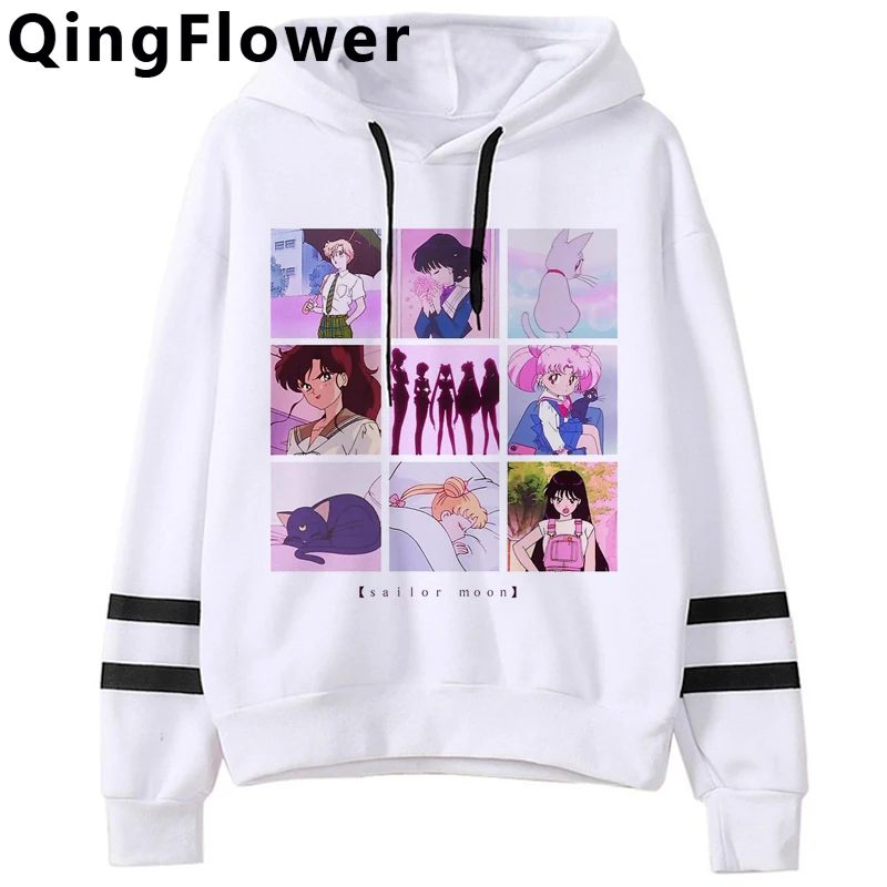 Милые кофты с капюшоном в стиле японского аниме Сейлор Мун женские худи 90 х