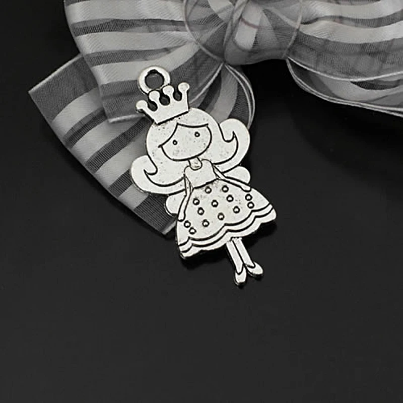 

10 шт., серебряные подвески из цинкового сплава, 48x25 мм