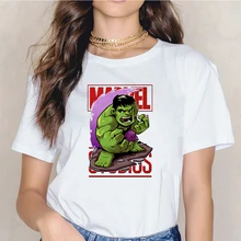 MARVEL T-Shirt New Fashion short sleeve tees Casual Oversized fashion clothing Loose Unisex Women Tops Tees Couples Large size