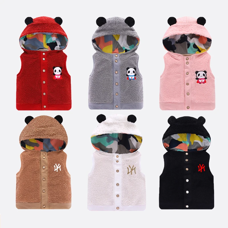 Зимний теплый жилет для детей маленьких девочек и мальчиков детская одежда