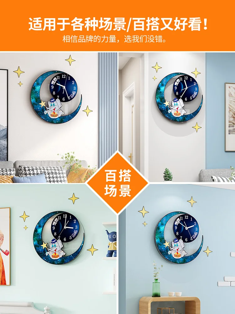 

Moon Sticker Wall Clock Parts Children Large 3d Wall Clock Modern Design Art Self Adhesive Horloge Murale Home Design BW50WC