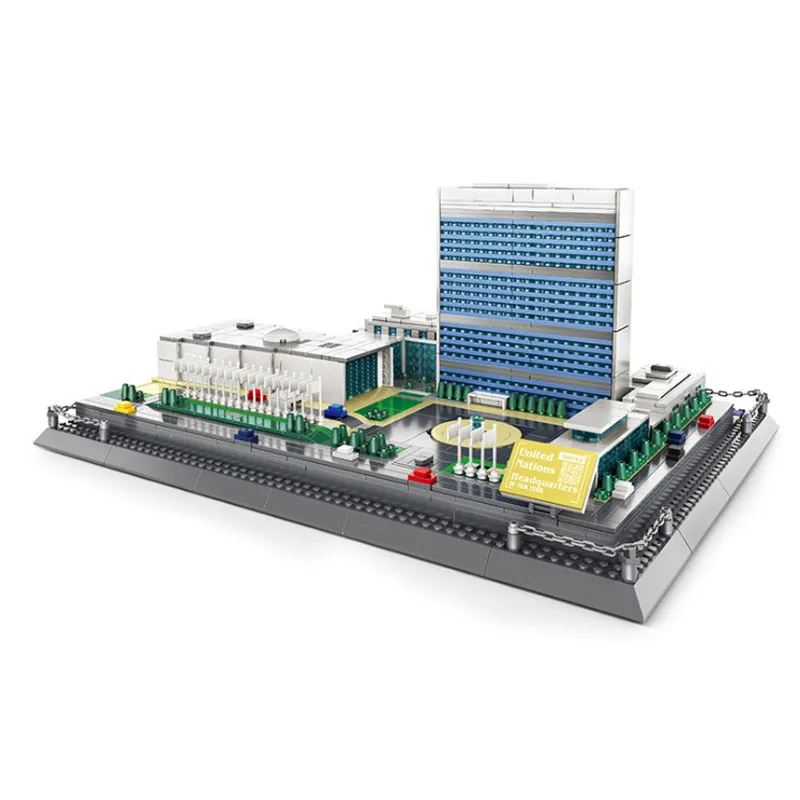 

World Architecture Series Building Blocks United Nations Headquarters Model Bricks MOC City Streetview Toys for Children Gift