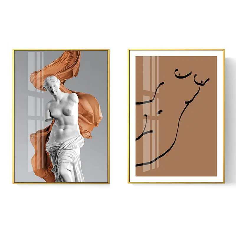 

Statue Human Body Nordic Style Dining Room Bedroom Painting Modern Living Floor Mural Black and White Figure Luxury Decorative