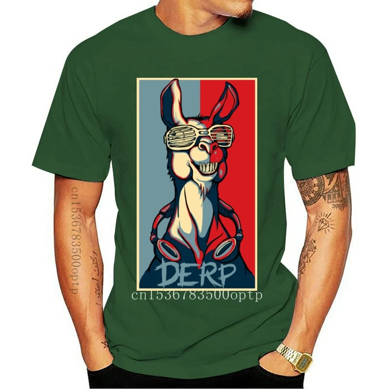 

New Derp Llama Tee-Shirt Man T-shirts Funny Tshirt Hipster T Shirt Street Style Lovers Day Tees Hip Hop Top 100% Cotton Clothes