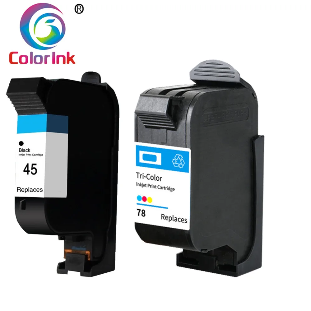 1BK 1Color Цветной заправленный 45 картриджей для замены hp 45 черный для факса 1220 1220xi 1230 Photosmart 1000 1215 факс 1220 принтер - Цвет: 1BK 1Color
