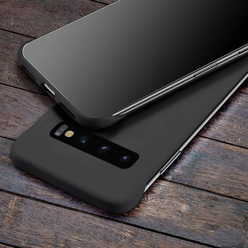 Бескаркасный жесткий чехол для Samsung Galaxy S8 S9 S10 Plus S10E Note 8 9 10 ультратонкий Жидкий ПК +