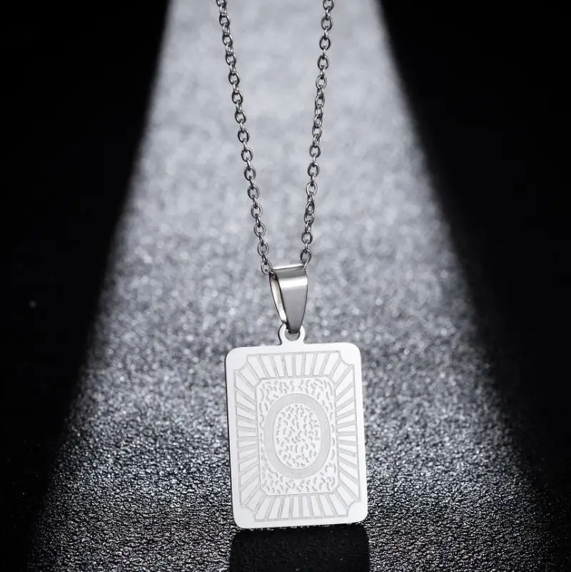 

2021 Stainless Steel Initial Name Letter Necklace 26 A-Z Alphabet Necklace Card Jewelry For Women Girls Gifts
