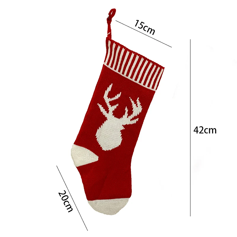 

2021 2 Pcs Christmas Stocking, Xmas Fireplace Socks Candy Gift Bag Christmas Tree Hanging Ornaments Decoration