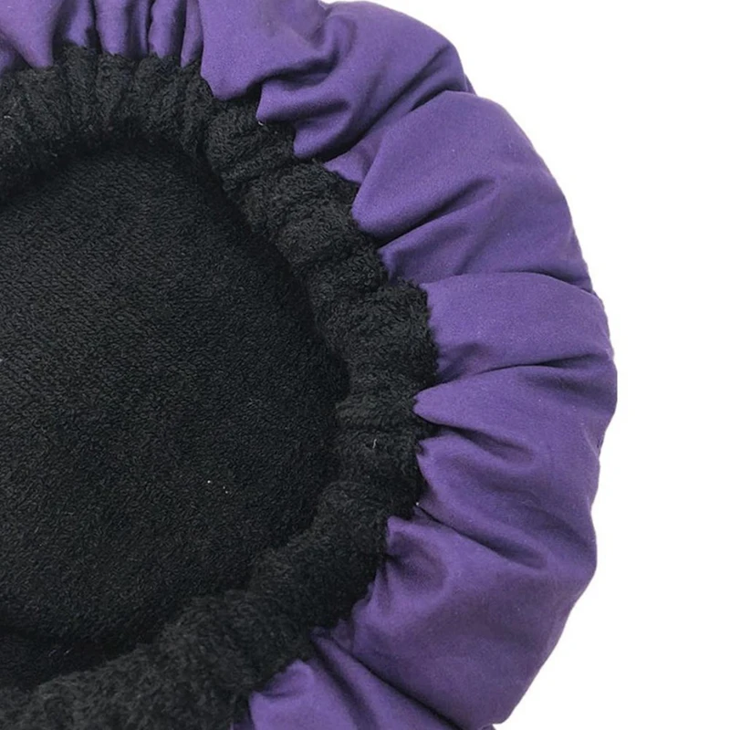 

2 Pcs Deep Conditioning Heat Steam Cap Microwavable Micro-Hair Cap Hair Thermal Treatment Cap Purple & Black