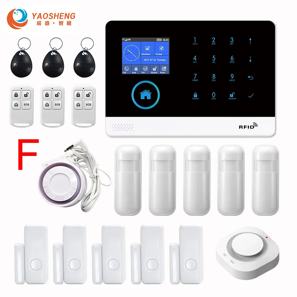 GSM-Set F PG-103 Беспроводной Wi-Fi и GSM домашняя/Бизнес охранная противопожарная охранная сигнализация для iOS и Android APP - Цвет: GSM-Set F