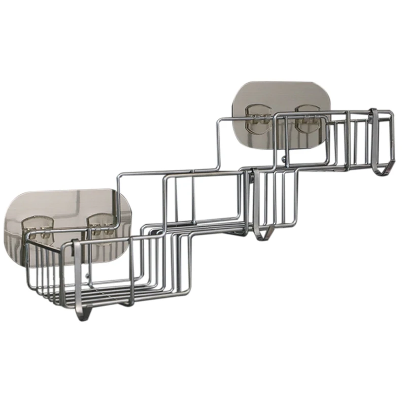 

Shower Caddy Basket with Hooks for Shampoo Conditioner Bathroom Shelf Storage Organizer Rustproof Stainless Steel