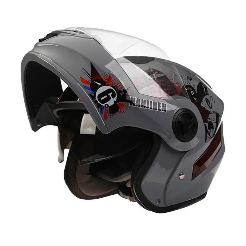 Локомотивный мотоциклетный шлем Серый Полный Летний сезон обычные