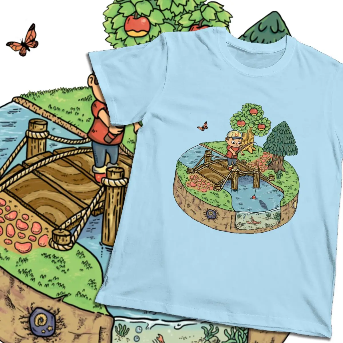 Новинка 2020 футболка из хорошего хлопка с принтом в виде листьев и животных