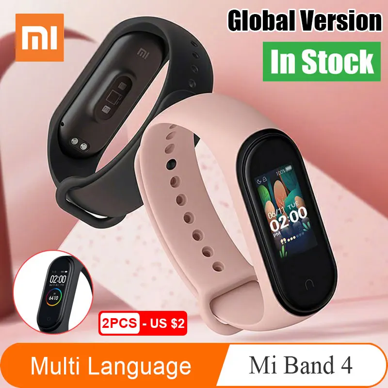 Умный Браслет Xiaomi Mi Band 4 глобальная Версия смарт браслет Miband сердечного ритма