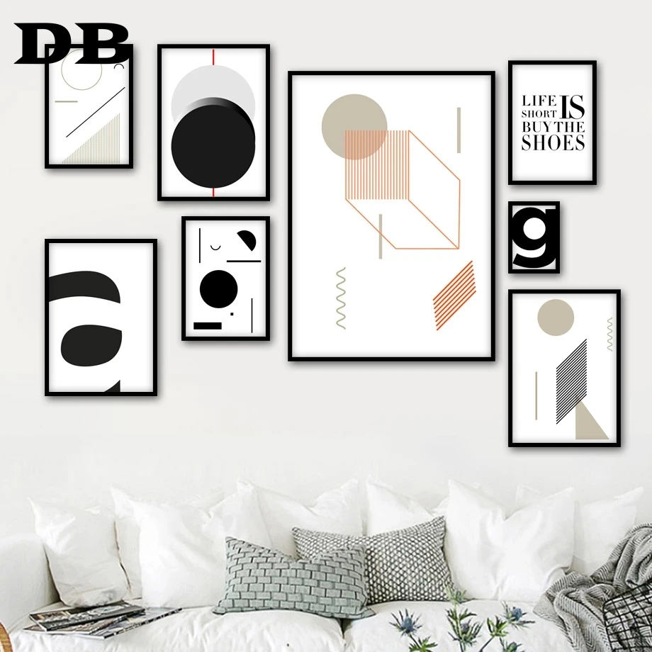 

Abstract Line Geometry Curve Letter Wall Art Canvas Painting Nordic Posters And Prints Decoration Pictures For Living Room Decor