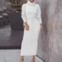 dropshipping women autumn winter long sleeve sweater maxi bodycon skirt two piece set outfit