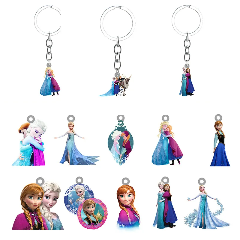 

Disney Frozen Lovely Princess Elsa Anna Snow Epoxy Resin Keyring for Children Girls Backpack School Bag Pendant Jewelry DIY254